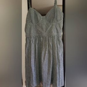 A Red Tulips sundress with stripes and a tube top back.